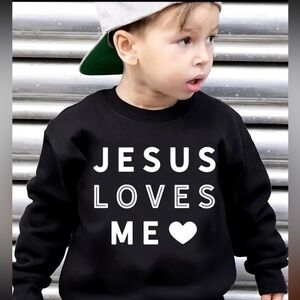 Brand New •Jesus Loves Me” Black and White Sweatshirt - Adorable and Unisex